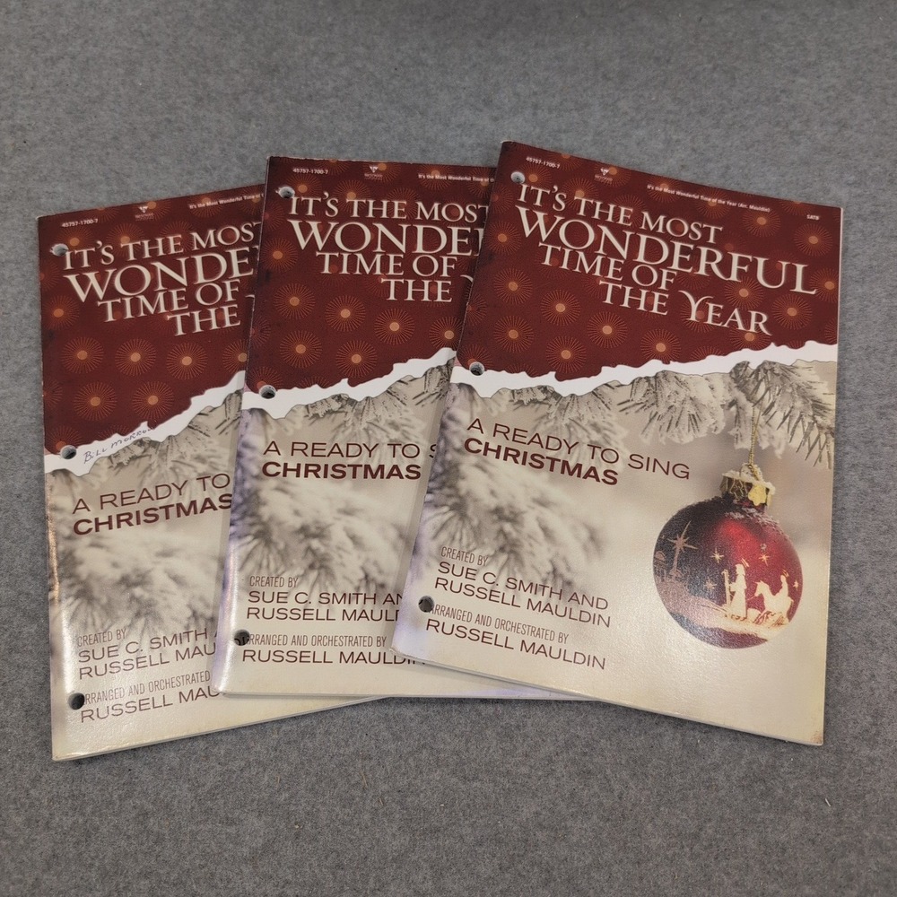 3pc Its the Most Wonderful Time of the Year Ready to Sing Christmas Choral Books - Picture 1 of 3